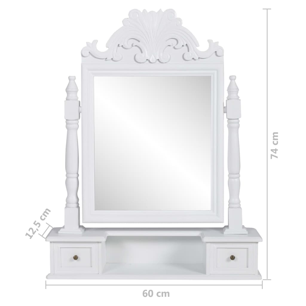 Vanity Makeup Table With Rectangular Swing Mirror Mdf